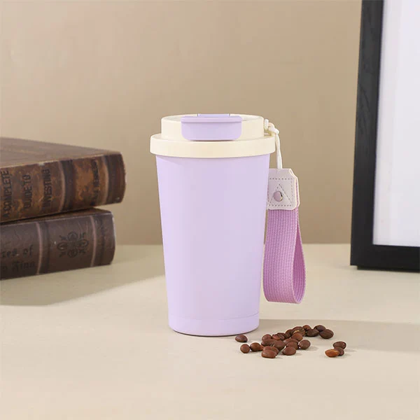 Botol banyu insolasi stainless steel kanthi jerami