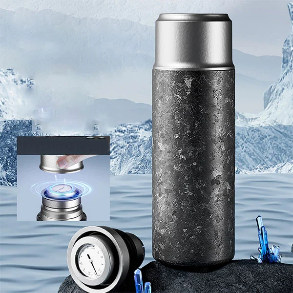 Botol banyu titanium kanthi tutup magnetik